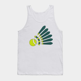 Feathered Badminton Shuttlecock (Green) Racquet Badminton Asian Sport Tank Top